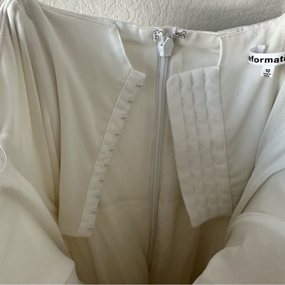 REFORMATION Elena Satin White Bridal Wedding Gown Maxi Dress SZ US 10 - Picture 7 of 14